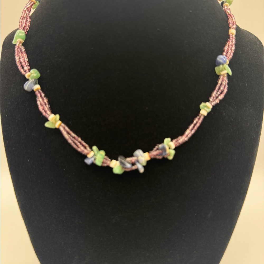 Elegant Multicolor Beaded Gemstone Necklace